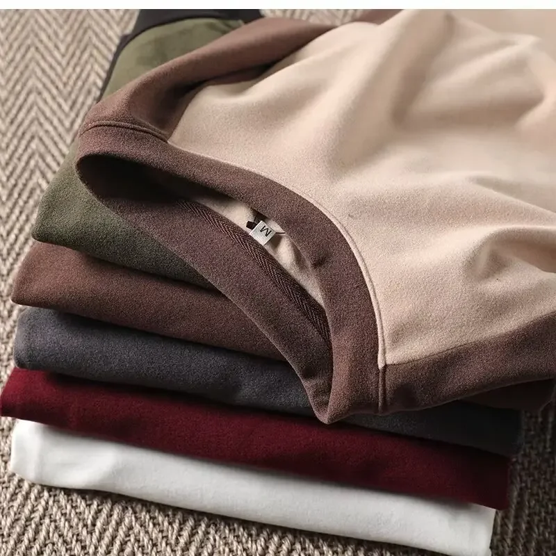 سويت شيرت رجالي ناعم ومريح بأكمام طويلة على الوجهين، تصميم عصري بطبقة أساسية لجميع المواسم #2