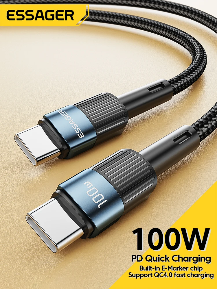 Essager 100W Kabel USB typu C do USB C Kabel USB-C PD do szybkiego ładowania do Macbooka Samsung Xiaomi Kabel USBC typu C 3M — zdjęcie produktu 7