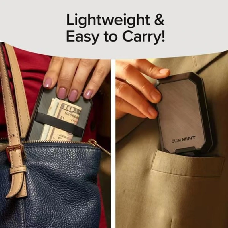Ultra-Thin Wallet for Small Change, Card Holder, Card Case, Card Box, Card Pouch—Magnetic Protection, Premium Look for Men