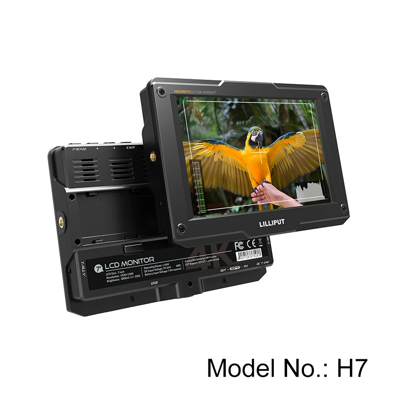 مراقبة فائقة السطوع 1800 شمعة في المتر المربع 7 بوصة بث محمول SDI LCD HDMI مراقبة لـ dslr