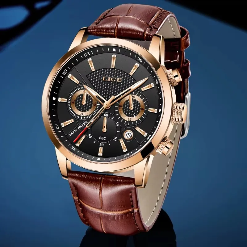 LUIK Horloge Mannen Mode Sport Quartz Klokken Heren Horloges Topmerk Lederen Militaire Waterdichte Datum Horloge Relogio Masculino