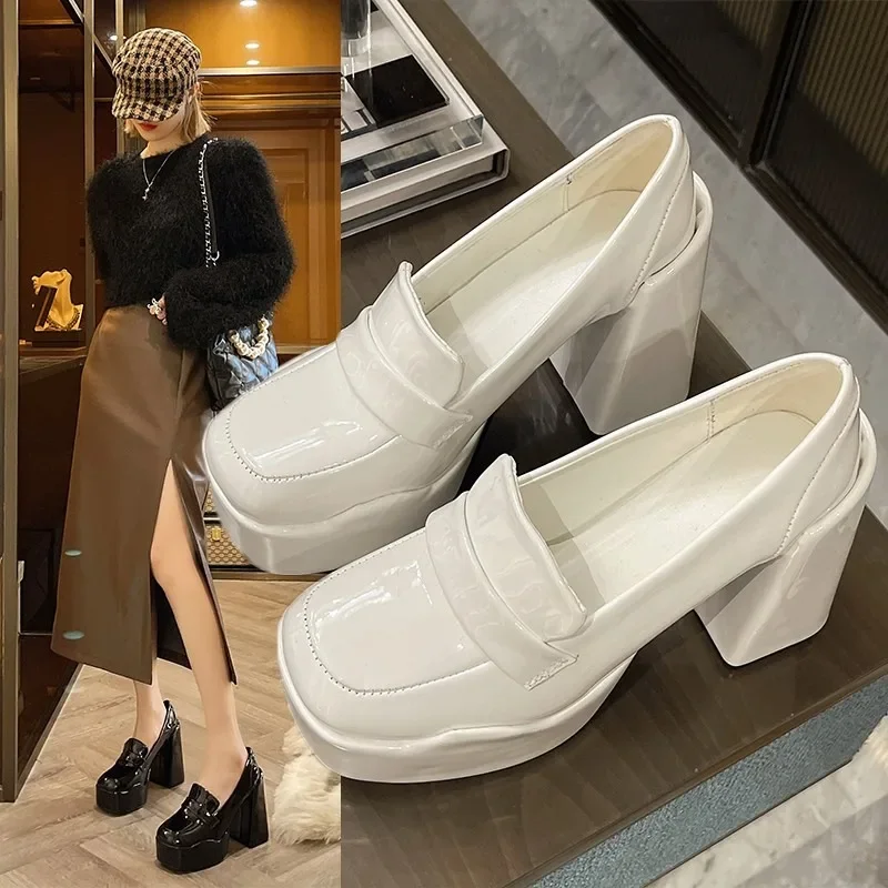 High-heeled Shoes Women Chunky Platform Heels Designer Luxury Wedding Shoes Bride Pumps Woman Party Footwear