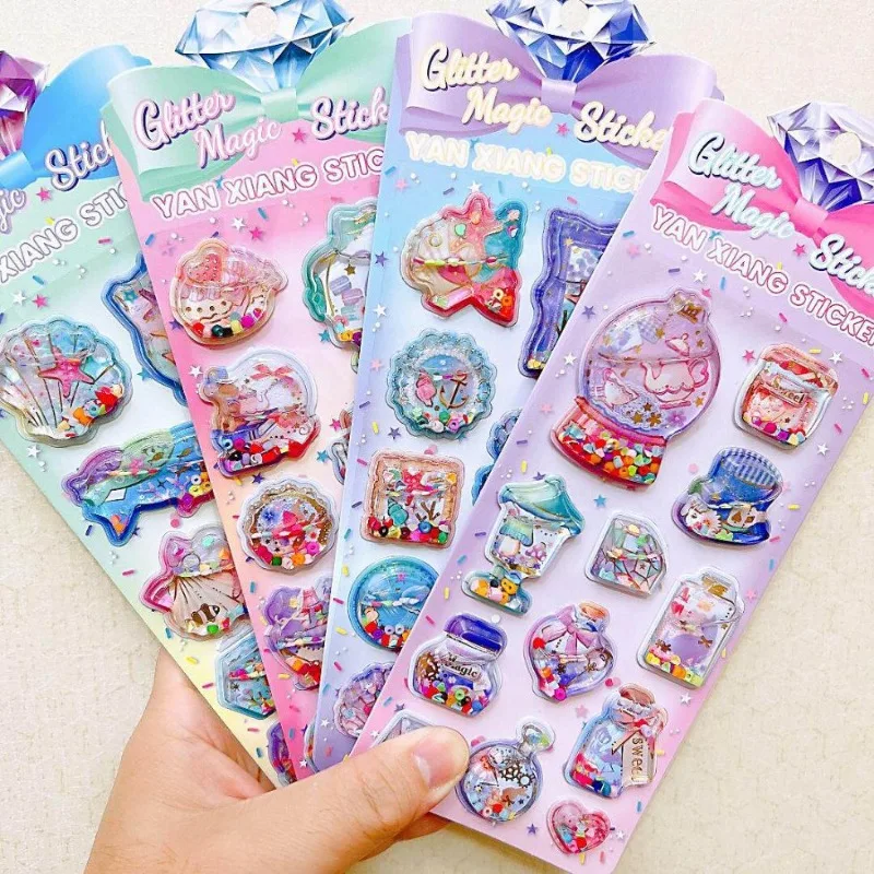 

3D Water Filled Stickers Creative Fresh Style Cartoon Decor Educational Toy for Kids Phone Case DIY Craft