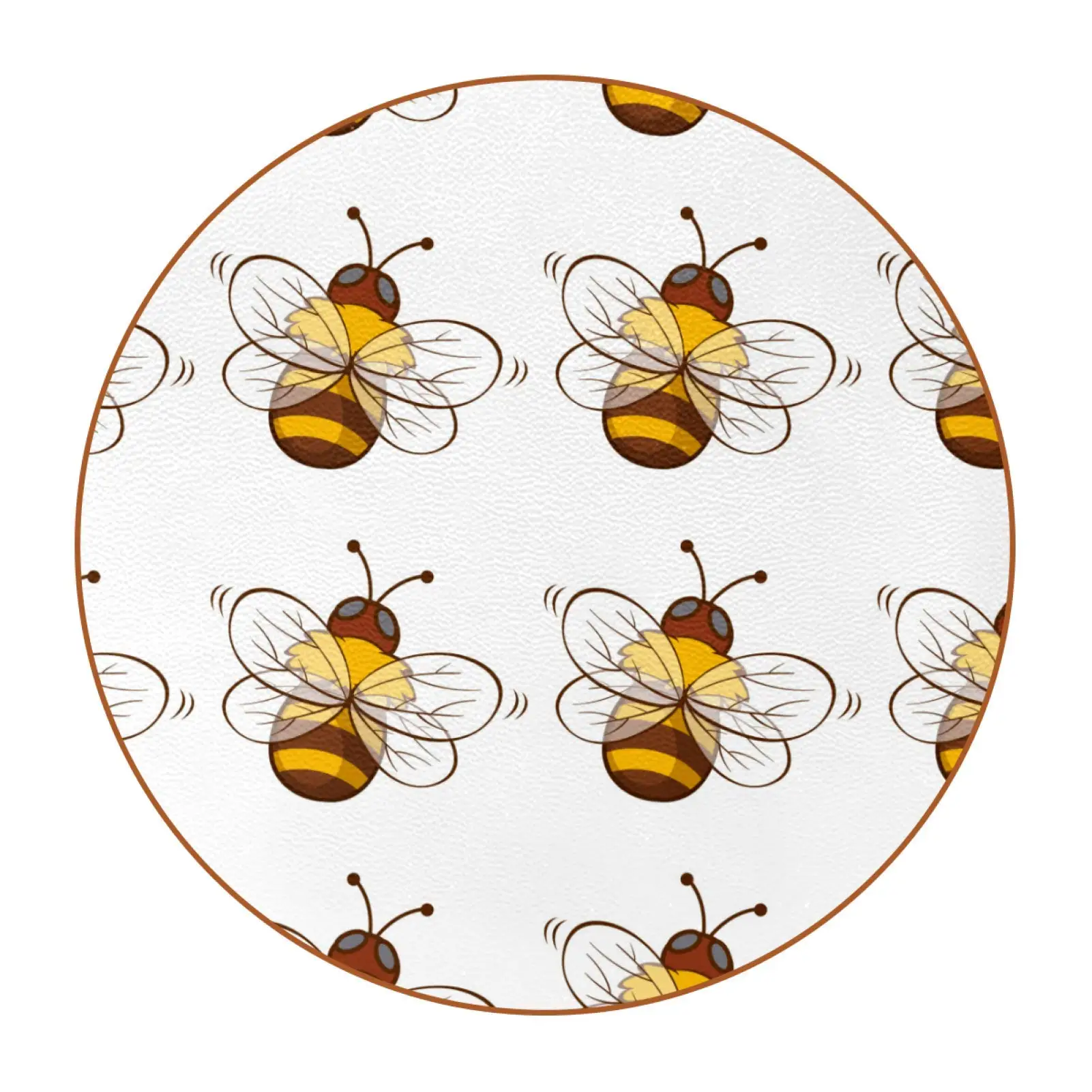 Cute Bee Yellow Pattern Coasters for Drinks Absorbent Coaster 1 Piece Ceramic Stone Coasters Cups Mug Place Mats for Home Decor