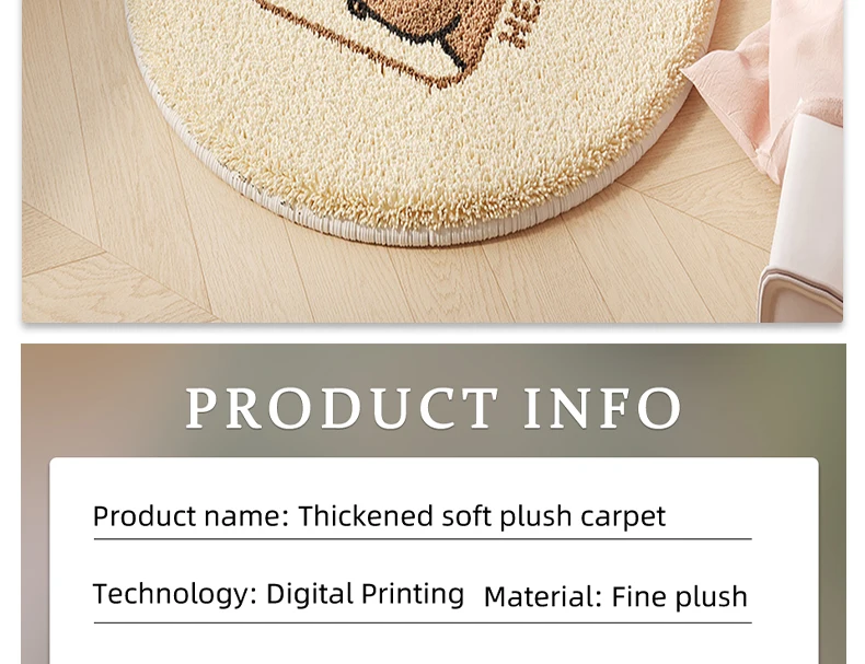 Bedroom Carpet Room Soft Fluffy Bedside Rug Cute Cartoon Capibara Rugs Long Home Decor Non-slip Floor Mat Alfombra De Dormitorio