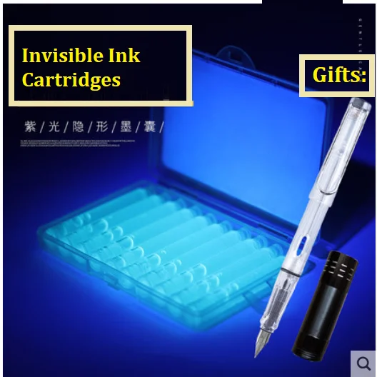 

10pcs Invisible Ink Cartridges Non Carbon Luminescent Ink Sac 3.4mm Diameter Anti Fake Ink Creative Fountain Pen Ink