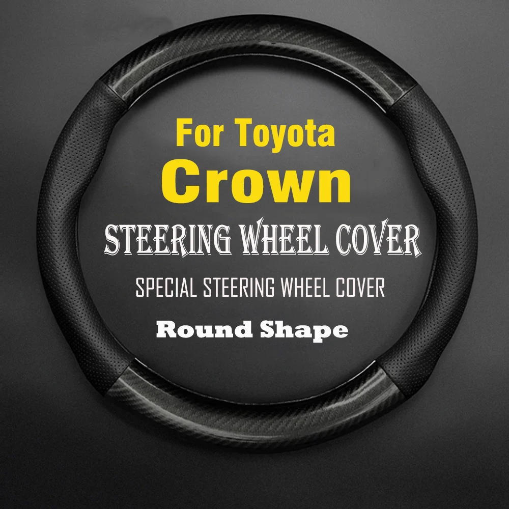 

Car Steering Wheel Cover Anti-Slip Black Leather Original Steering Wheel Anti Slip Special For Toyota Crown ESTATE Accessories