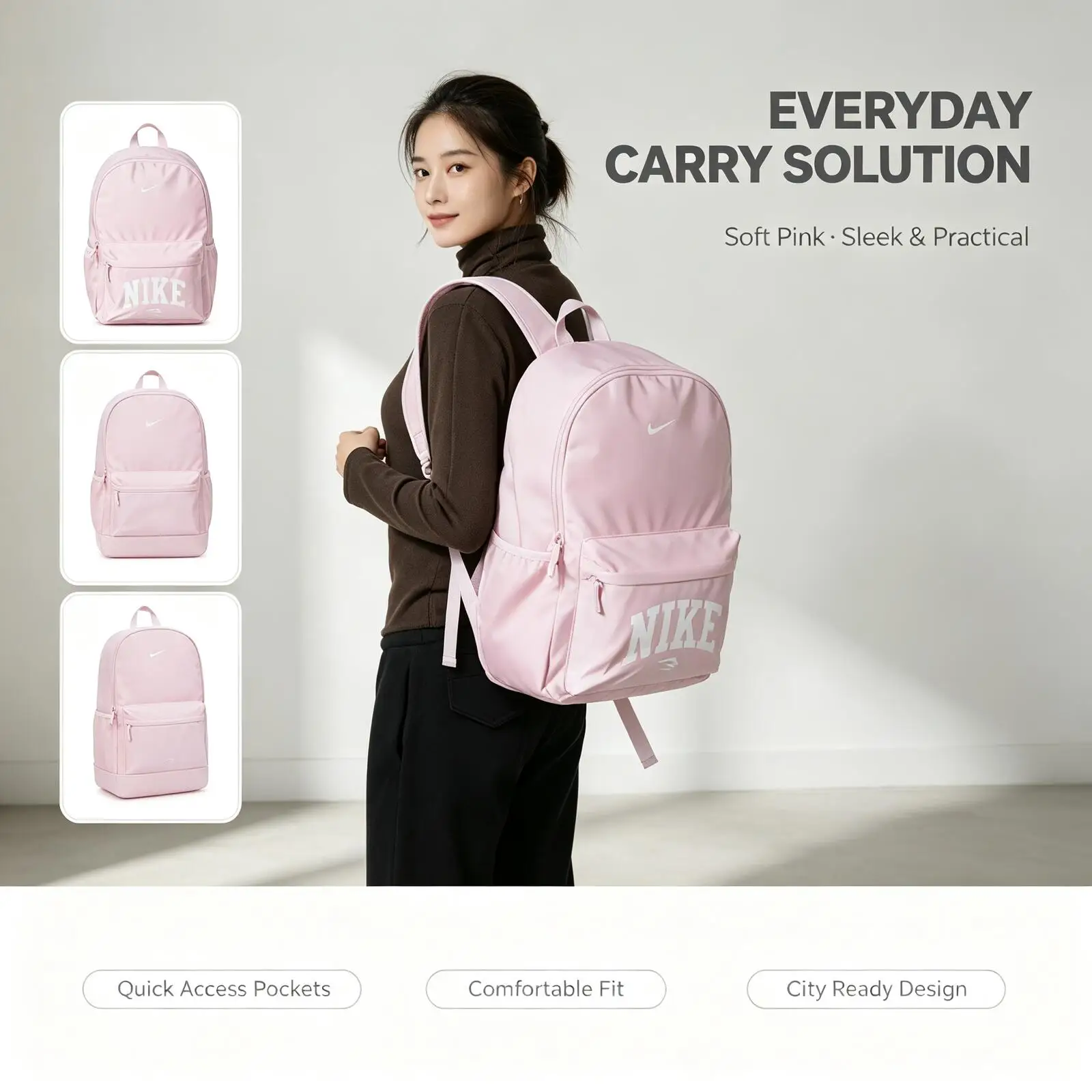 Nike Men's And Women's Sports Bags, Outdoor Travel Storage, Fashionable Backpacks, Student School Bags N32533091GS-001