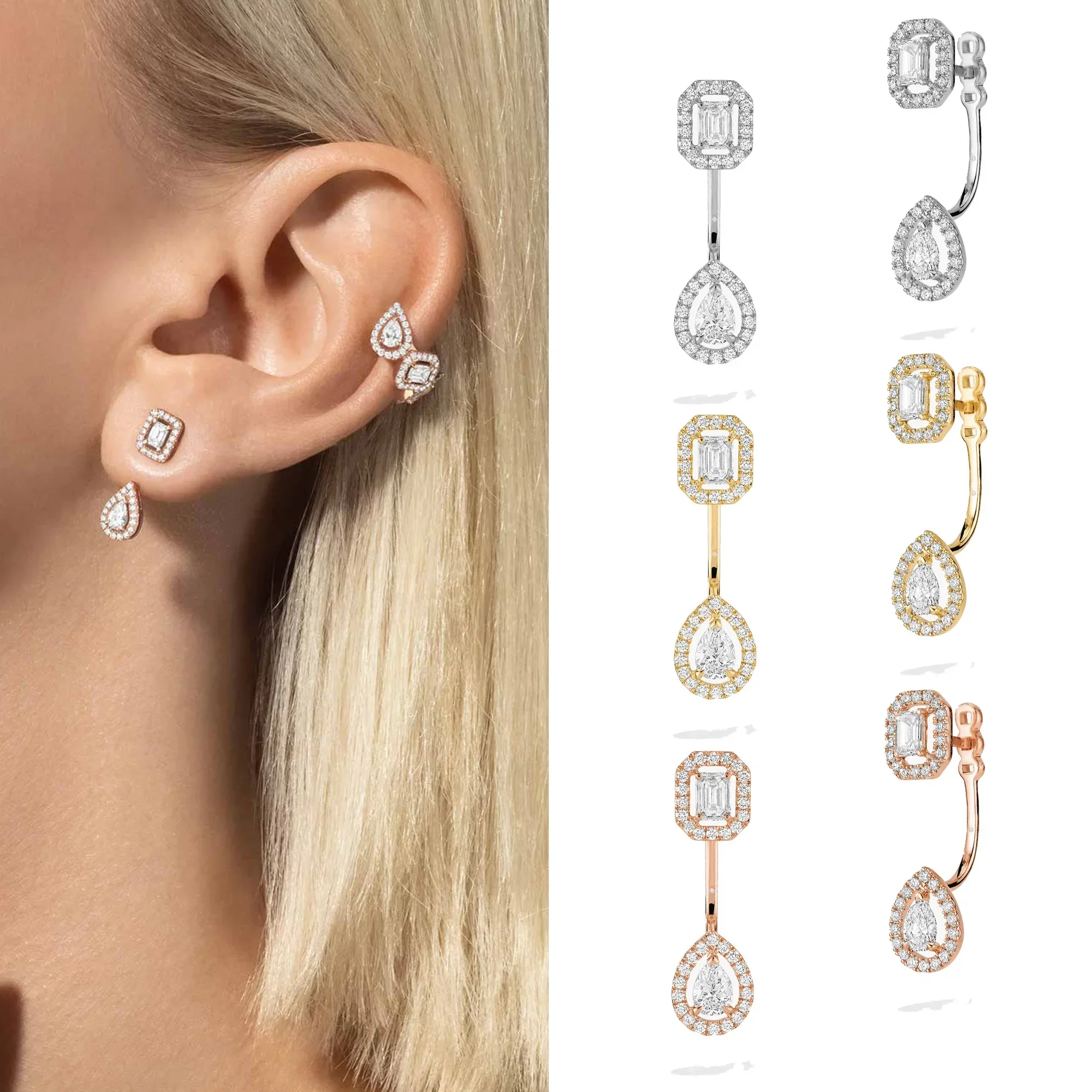 

Messi's home is adorned with diamonds, water droplets, rock sugar shapes, luxurious high-end women's gift earrings