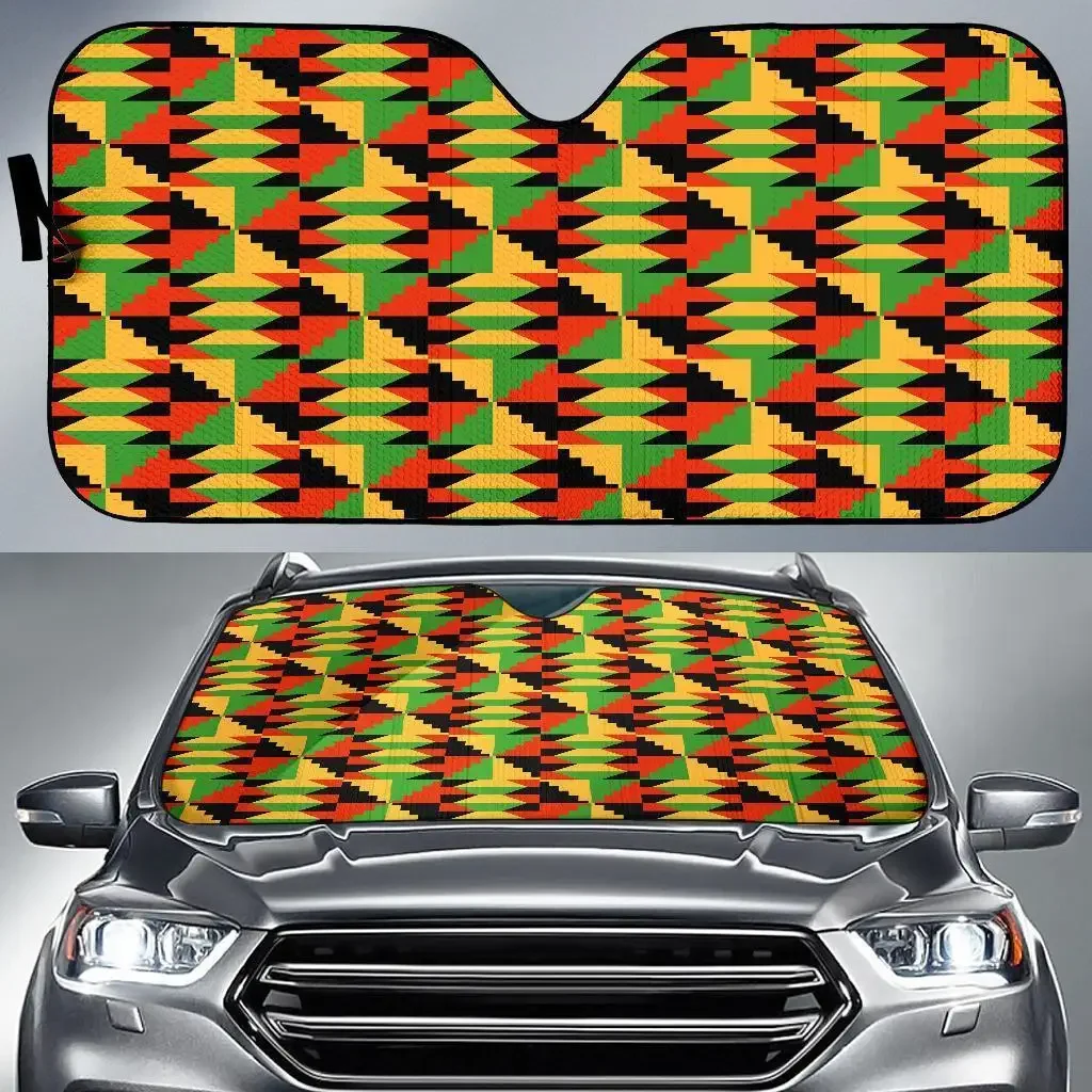 Kente African Pattern Print Auto Sun Shade Car Windshield Window Cover Sunshade