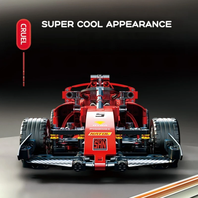 455PCS Building Blocks Racing Red Car Formula F1 Model 1:18 Collectible Model Car Kits Building Toy Gift for Children Adults