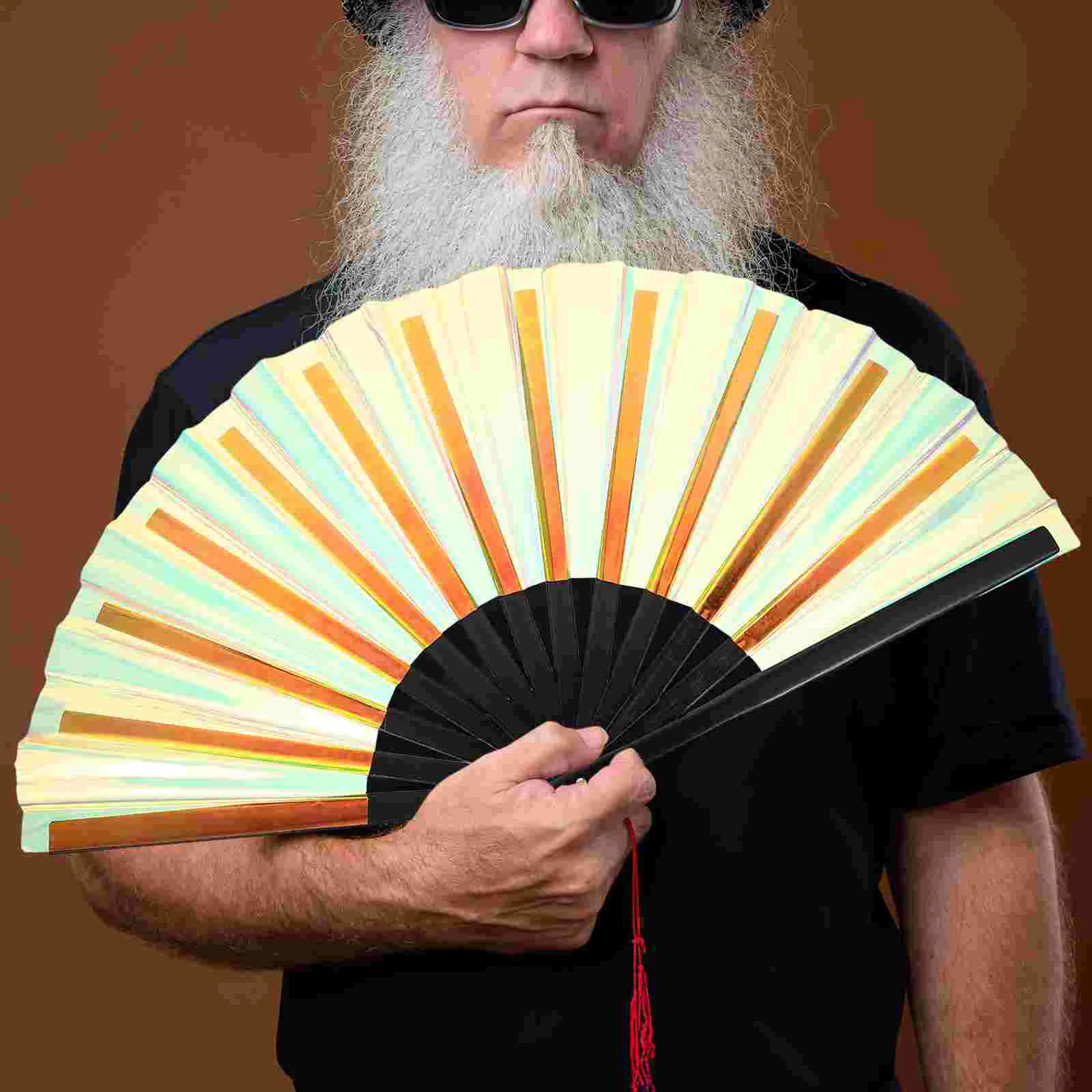 

Hand Fan Foldable Handheld Folding Decoration Chinese Fans Colored Hollowed Bracelet