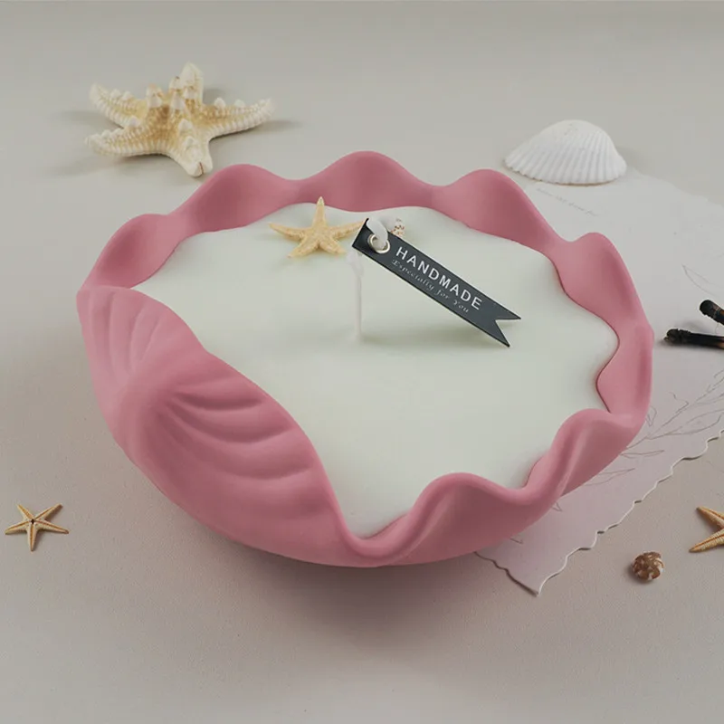 Conch Shell Concrete Candle Cup Silicone Mold DIY Gypsum Candle Jar Silicone Mold