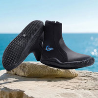 Men 5MM Diving Boots Elasticity Side Zipper Lightweight Swimming Shoes Scuba Diving Anti-slip Rain Aqua Shoes Spearfishing Shoes
