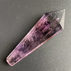 Natural Stone Magic Purple Crystal Tower Polished Quartz Wand Point Reiki Healing Gift Room Decor Obelisk