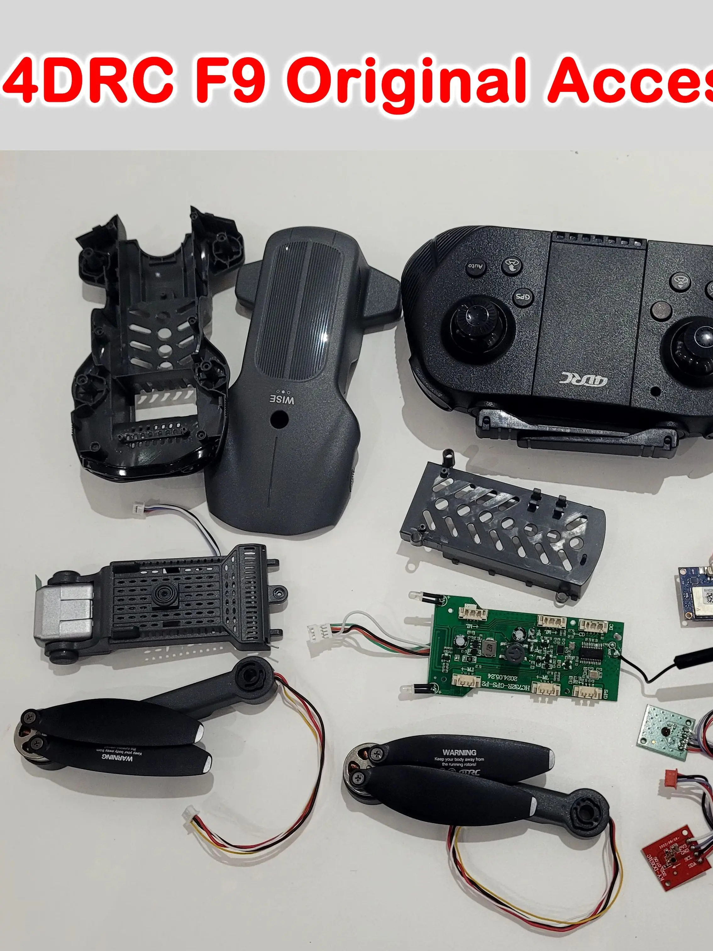 Oryginalna część zamienna do drona 4DRC F9, kontroler zdalnego sterowania / ramię silnika / GPS / odbiornik / ładowarka USB / obudowa drona 4D-F9 F9 itp. — 2