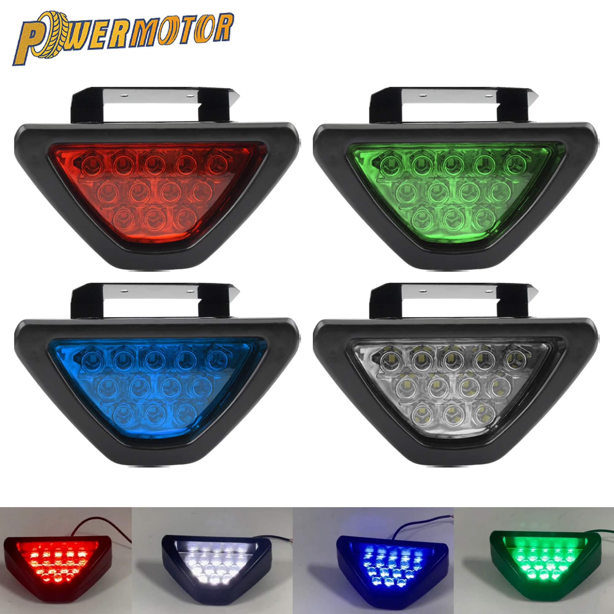 

Universal Motorcycle LED Tail Light Brake Signal Lamp for ATV UTV Harley Scooter Triangle Warning Light Modification Accessories