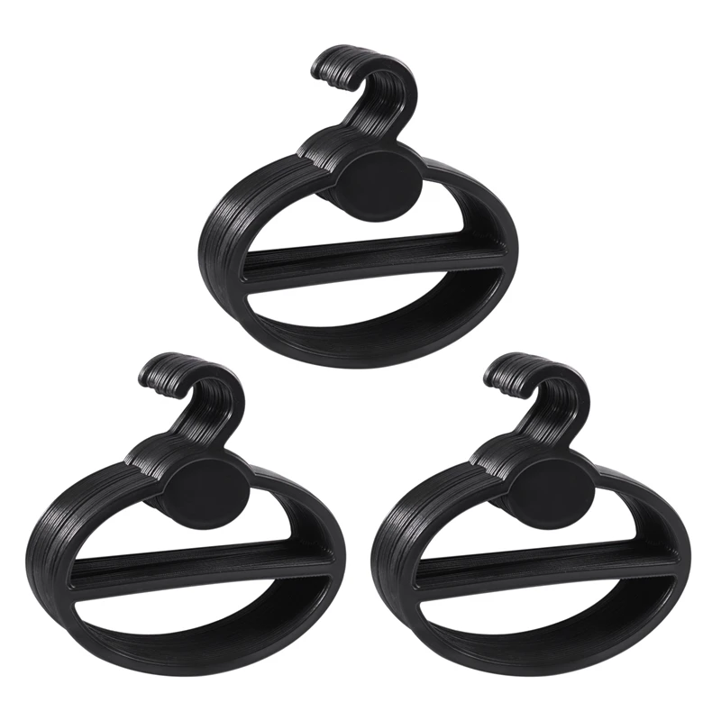 

60X Scarf Shawl Tie Holder Organizer Oval Plastic Hangers Storage Hangers Black