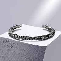 Vnox Retro Gothic Mobius Cuff Bangle Bracelets for Men Dad Father Husband BFF Birthday Gifts Party Jewelry