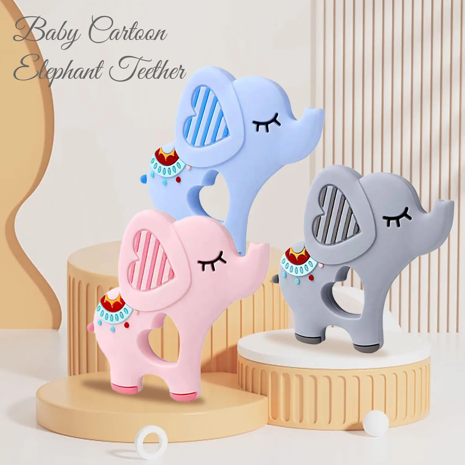 Baby teething stickBaby teething comfort toyLovely elephant designSuitable for 3 months teething problems