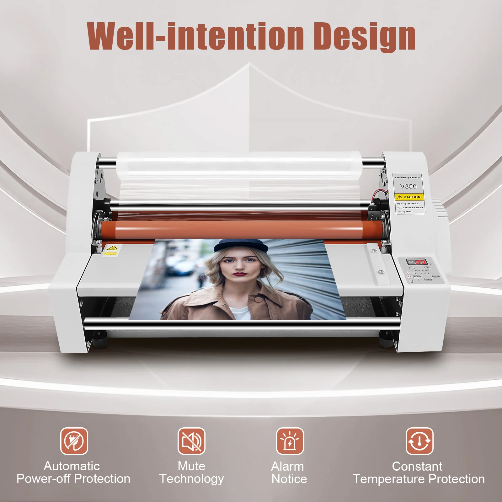 

350mm Electronic Hot Cold Single & Dual Sided Roll Laminator Laminating Machine