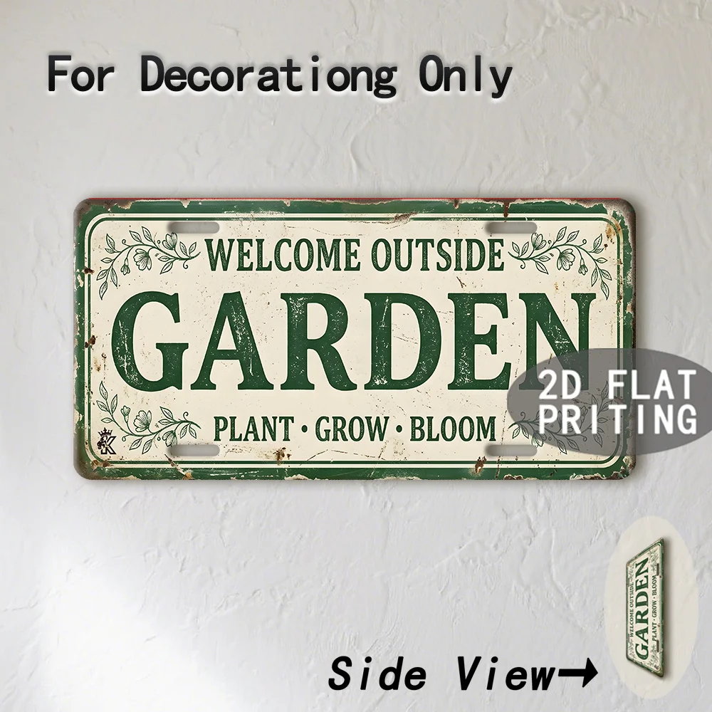 Vintage Distressed City Landscape Cat Dog Garden Slogan License Plate Metal Tin Sign Retro Wall Decor For Bar Cafe Home Garden