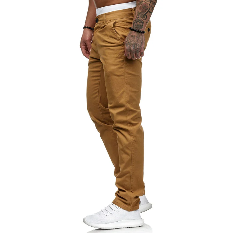 Autumn New Casual Pants Men\'s Slim Fit Solid Color Pants Business Casual Pants Fashion Men\'s Clothing