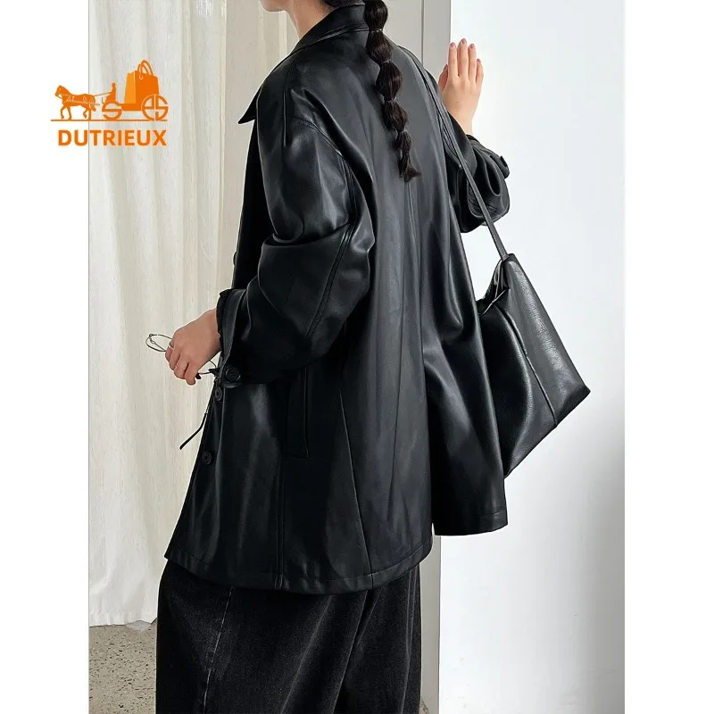 2025 New Spring and Autumn Women's Shirt Real Leather Jacket, 100% Genuine Leather Soft and Comfortable Coat for Women