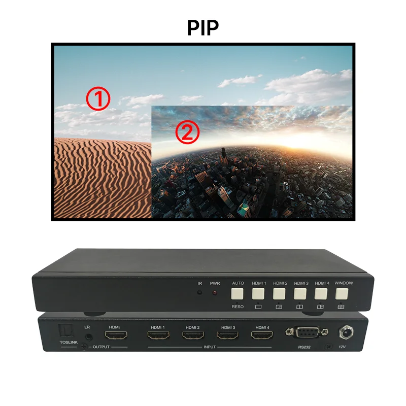 Ultra 4K HD 3840x2160@60Hz Video Wall Controller Quad Screen Splitter 4x1 Video Wall Splicing Processor