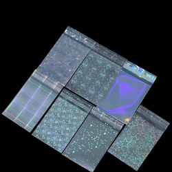 50pcs Laser Self Sealing Plastic Bag Colorful Holographic Jewelry Bag for Necklace Bracelet Jewelry Gift Packag Storage Bags