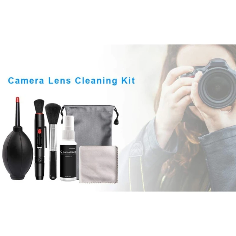 6 in 1 Camera Cleaning Kit Professional DSLR Lens Cleaning Tools with Portable Storage Bag for Sensor Camera Lens  New Dropship