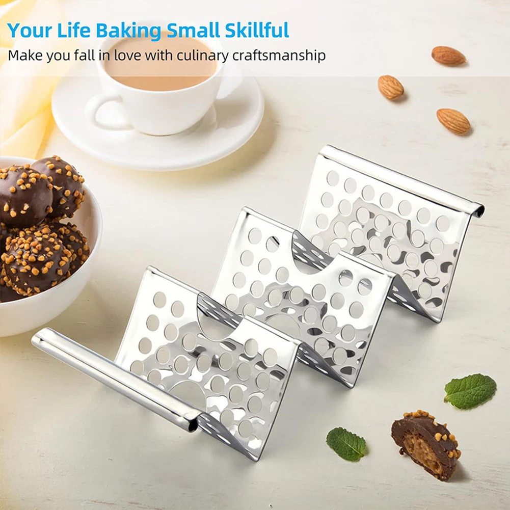 Soporte de acero inoxidable para tacos, estante de comida mexicana, utensilios de cocina para fiestas, cada uno puede sostener 3