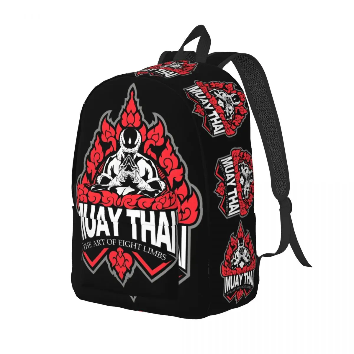 Custom Muay Thai Thailand Travel Canvas Backpack Women Men School Laptop Bookbag Fighting Sports College Student Daypack Bags