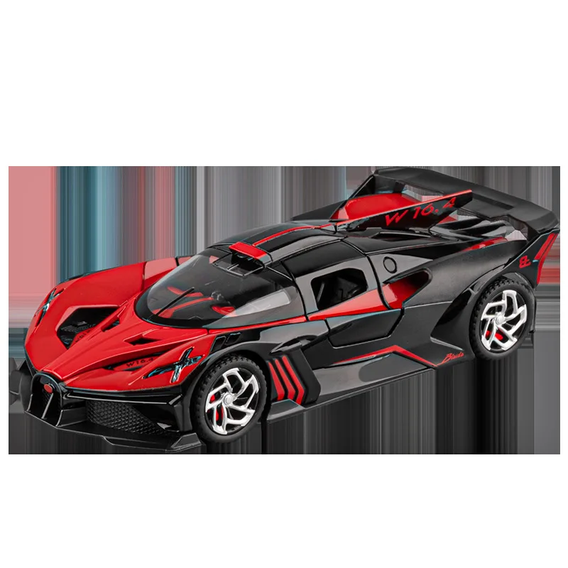 1:32 Bolide Sports Car Model Toy Metal Die-cast Music Light Pull Back Doors Opened Vehicle Models Boys Birthday Gifts
