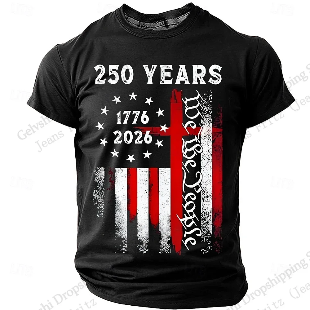 USA 250th Anniversary Family Matching T-shirt We The People 1776-2026 American Flag Patriotic Family Outfit Mom Dad Child Tees