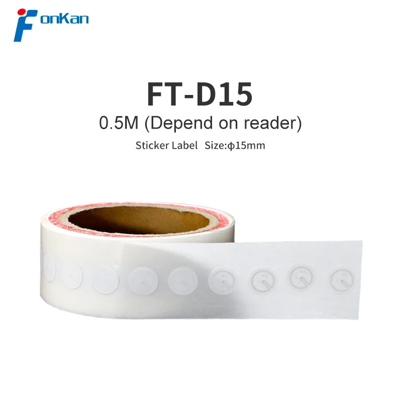 

1000pcs UHF RFID Label 15mm Small Size RFID tag 860mhz 960mhz Passive Sticker Label for UHF RFID Inventory