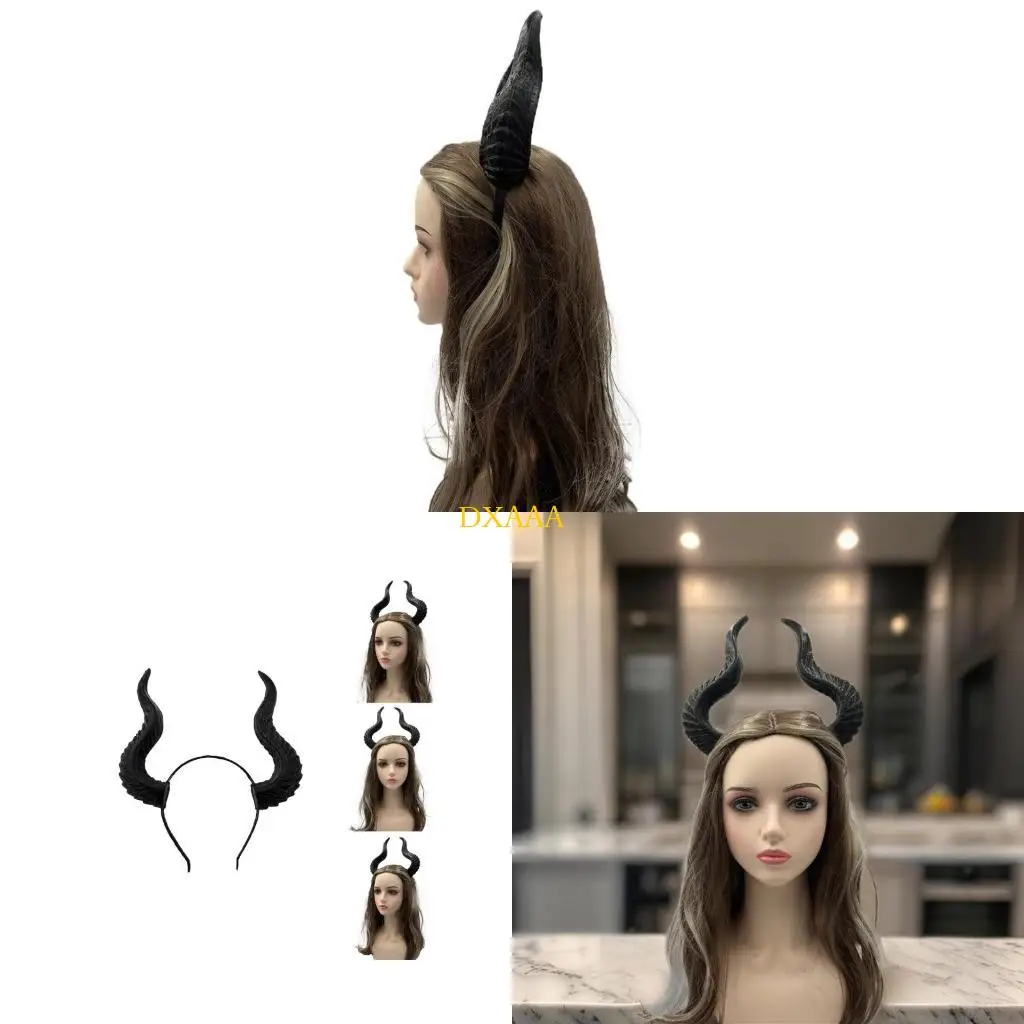 

DXAA Dark Horn Reindeer Headbands for Party Stage Performances Hairhoop Adult Hairband Carnivals Supply