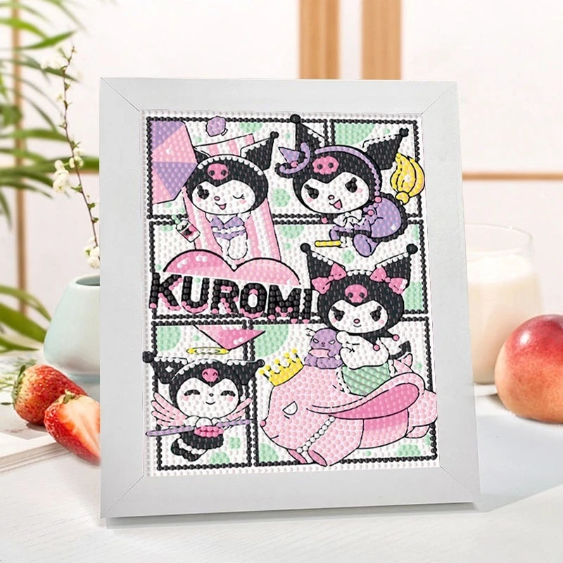 Kuromi Diamond Drawing Handmade Anime Cartoon Cute Kt Cat Children'S Poster Festival Gift Hands On Ability Home Decoration Toys