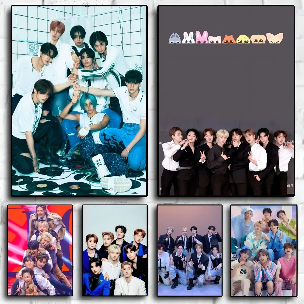 1PC KPOP S-Stray K-Kids Poster Self-adhesive Art Waterproof Paper Sticker Coffee House Bar Room Wall Decor