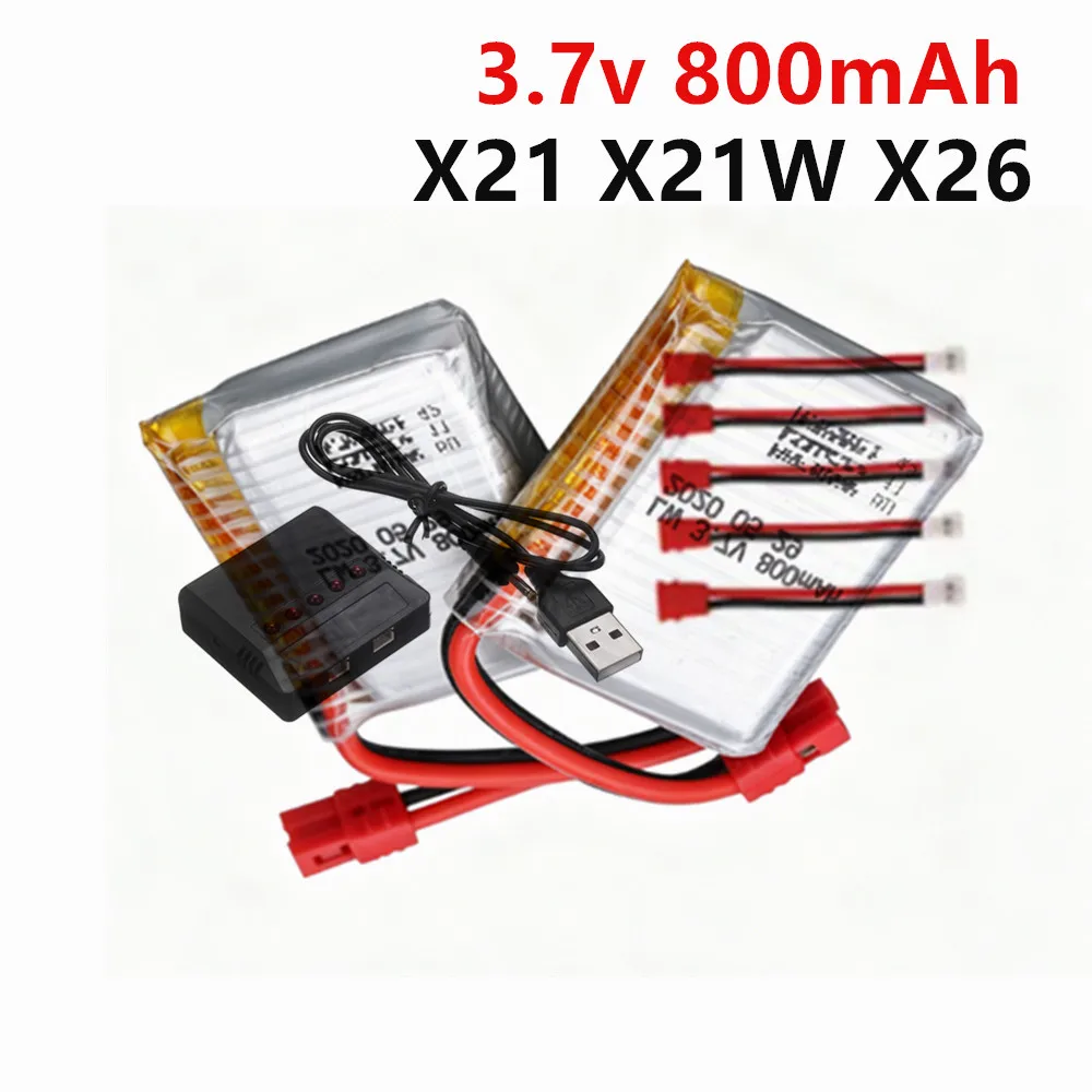 Upgrade battery for SYMA X21 X21W x26 X26A drone battery spare parts 3.7 V 800mAh with 5in1 Charger for x21 RC quadcopter