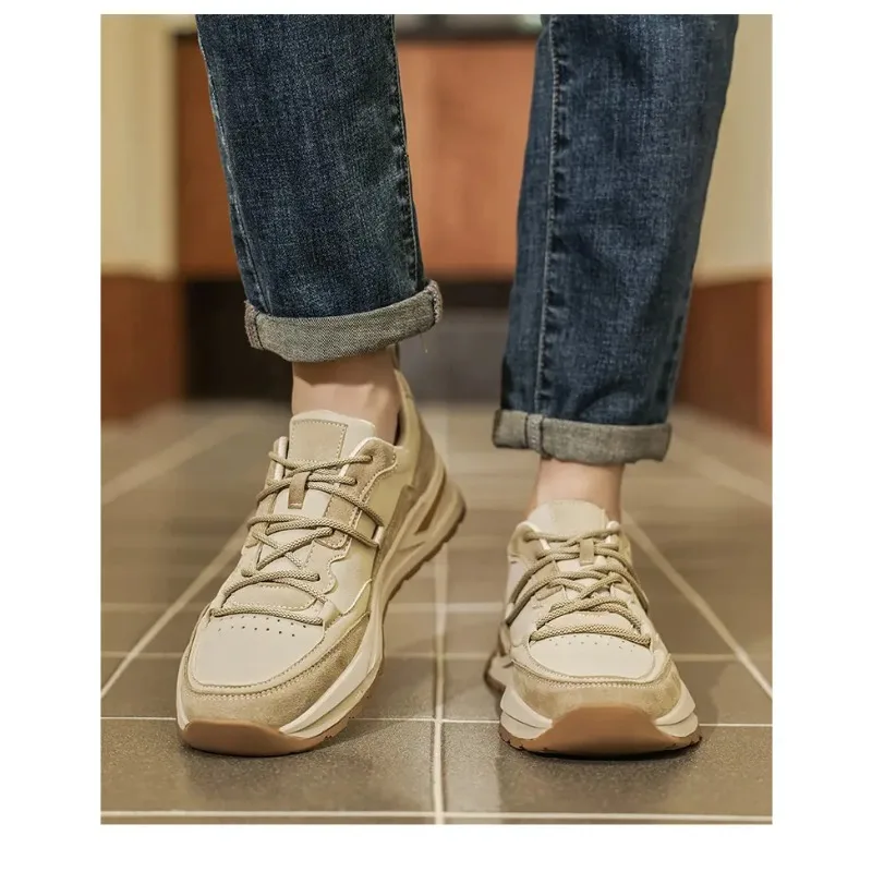 

Men's Casual Sports Shoes with Thick Sole – Multi-Functional Running Style, Lightweight Breathable Lining. Perfect for Outdoor A