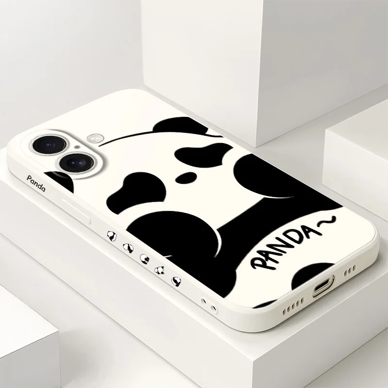 

Loving Little Panda Phone Case For iPhone 16 16e 15 14 13 12 11 X XR XS Plus Pro Max Mini Silicone Cover