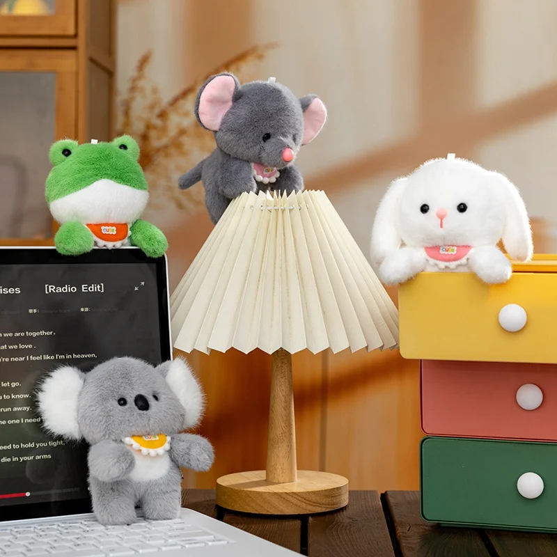 Hot Cute Animal Plush Toy Computer Decoration 13cm Computer Dressing Plush Doll Office Work Partner Doll Colleagues Giving Gifts