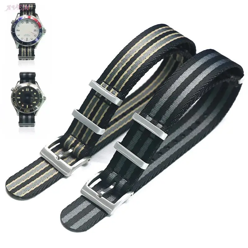 18mm Nylon Strap 20mm 22mm Watchband Bracelet For Omega/Rolex/Seiko French Troops Parachute Bag Men Military Striped Watch Belt