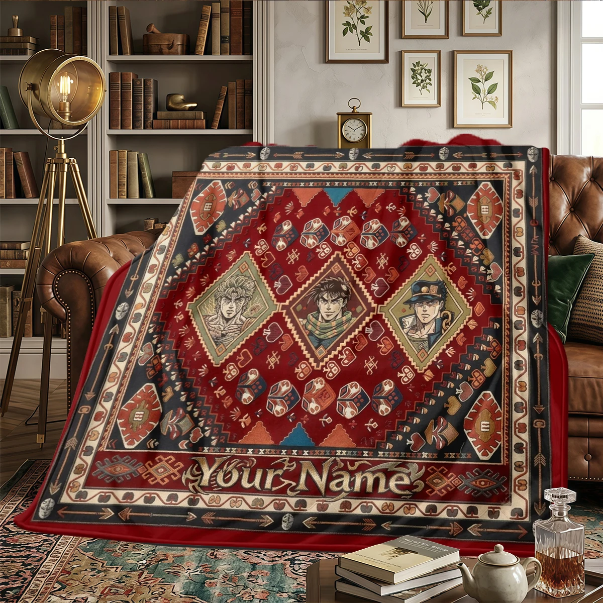 Outdoor Adventure Names - Personalisierte Flanelldecke mit Muster „JoJo's Adventure“