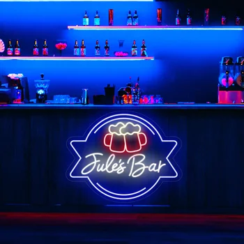 酒吧啤酒霓虹燈招牌 客製化個人化家居燈飾 庭院遊戲室 男士專屬空間 俱樂部酒吧招牌 父親節男士禮物 10 最佳銷售 啤酒招牌 - №10