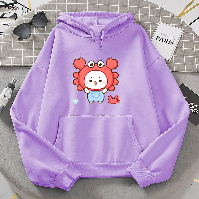 Constellation Kawaii Perzik Kat en Grijze Kanker Trui Cartoon Patroon Warme Winterkleding Dames Paar Gedrukt Lange Mouw