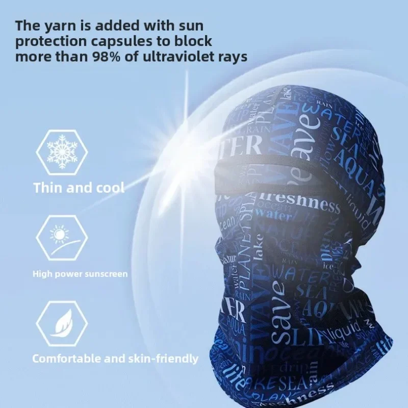 Cooling Balaclava Mask – Ice Silk Full Face Sun Hat with UV Protection, for Cycling, Motorbike & Outdoor Sports (Men’s Headwear)