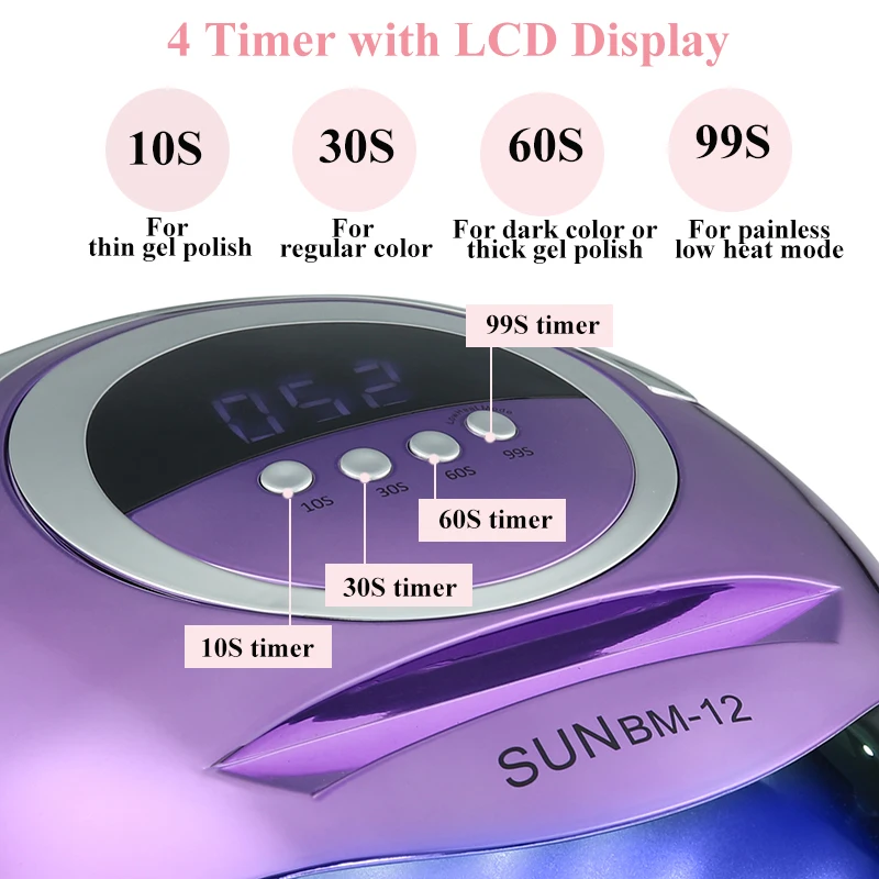 72 المصابيح المهنية مسمار مجفف مصباح مستشعر الأشعة تحت الحمراء LED مصباح مانيكير لعلاج جميع الأشعة فوق البنفسجية هلام طلاء الأظافر مسمار تجفيف أداة الصالون