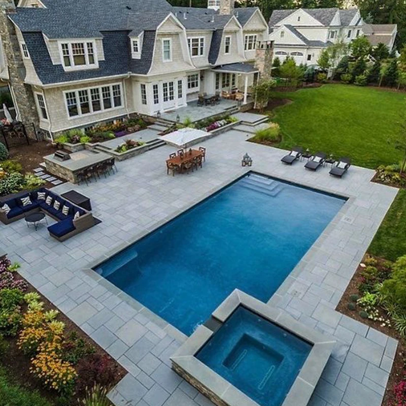 Luxury Biggest 18 X 52 Rectangle Fiberglass Swim Spa Pool 12m Large Outdoor Inground for Backyard Water Parties